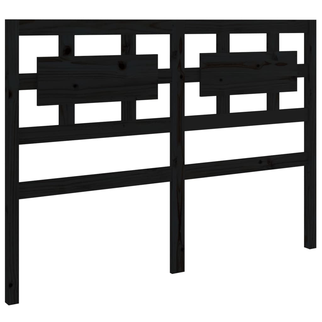 Bed Headboard Black 155.5x4x100 cm Solid Wood Pine