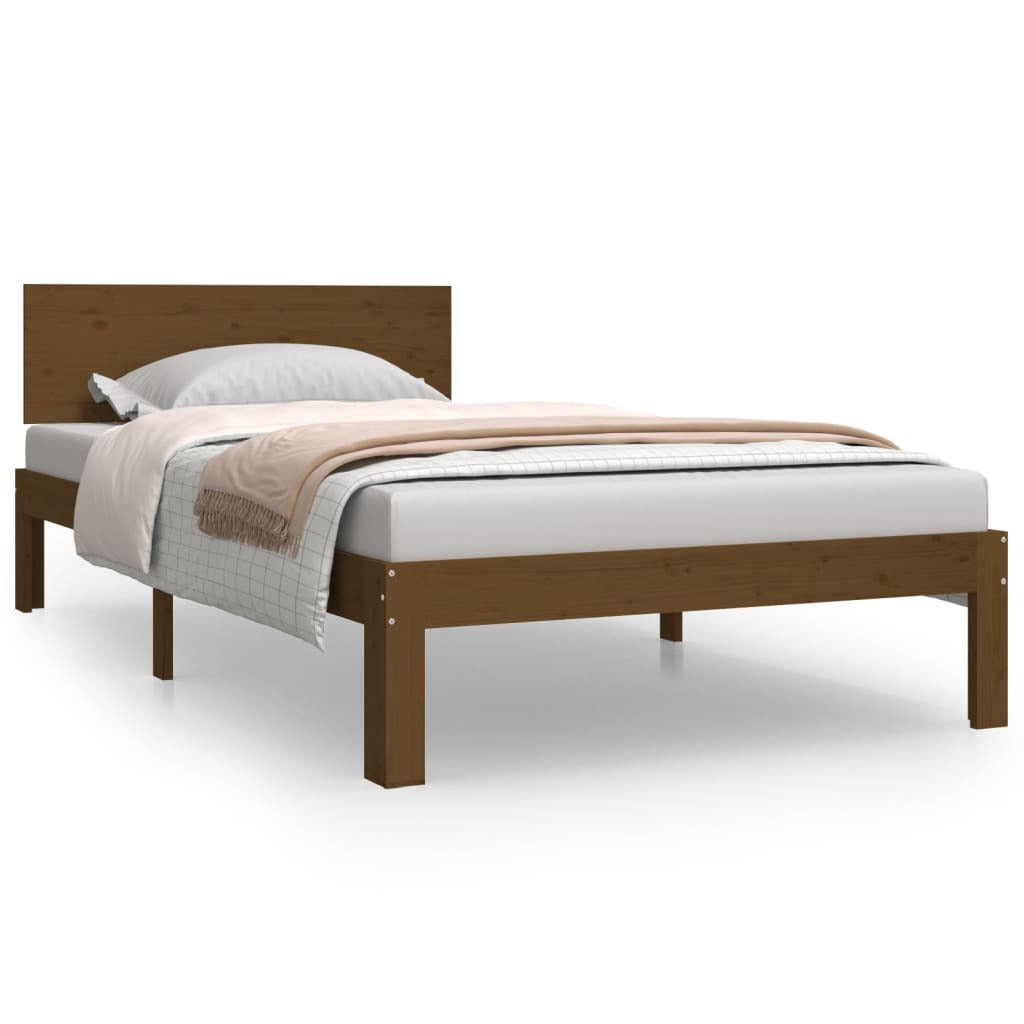 Bed Frame Honey Brown Solid Wood Pine 100x200 cm