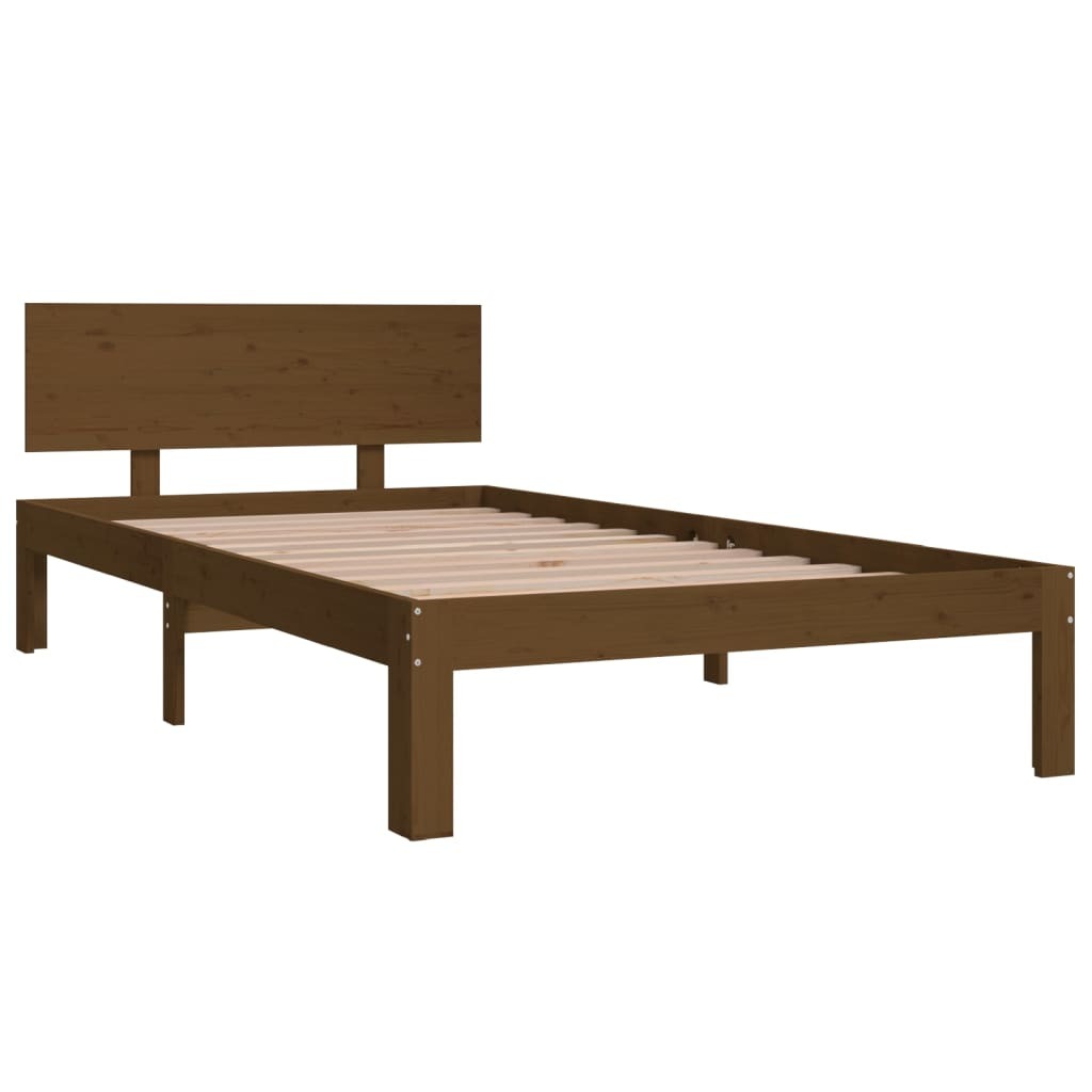 Bed Frame Honey Brown Solid Wood Pine 100x200 cm