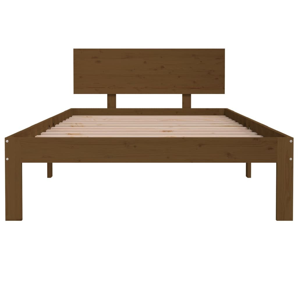 Bed Frame Honey Brown Solid Wood Pine 100x200 cm