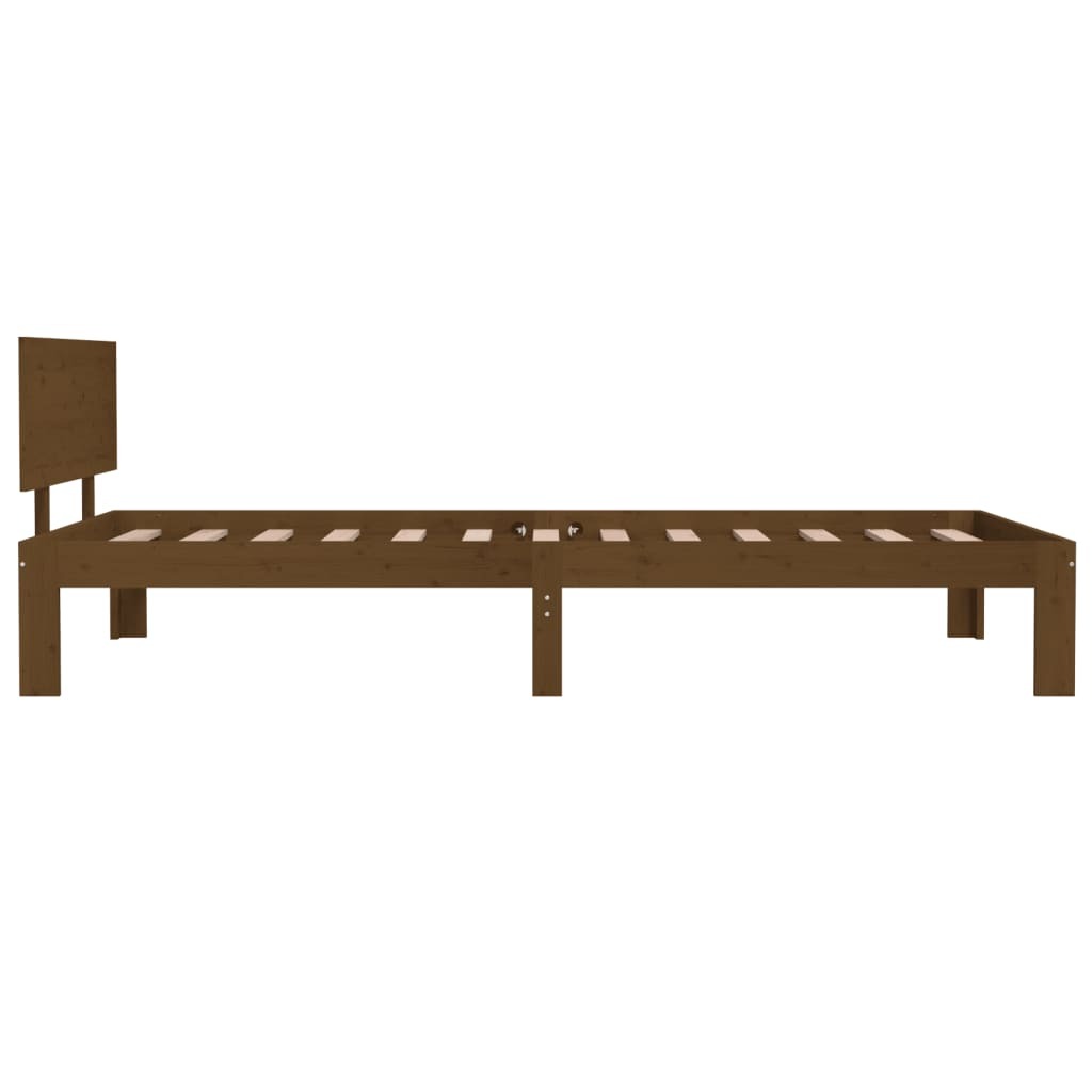 Bed Frame Honey Brown Solid Wood Pine 100x200 cm