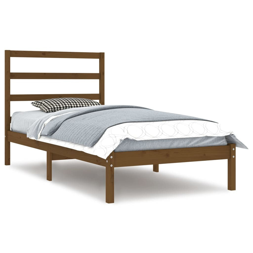 Bed Frame Honey Brown Solid Wood Pine 100x200 cm