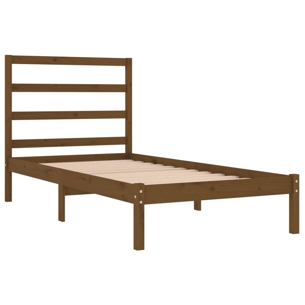 Bed Frame Honey Brown Solid Wood Pine 100x200 cm