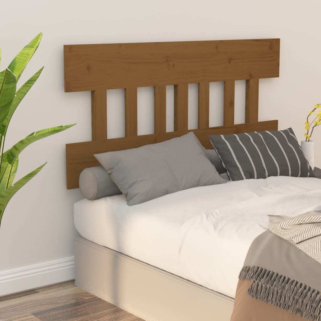 Bed Headboard Honey Brown 153.5x3x81 cm Solid Wood Pine