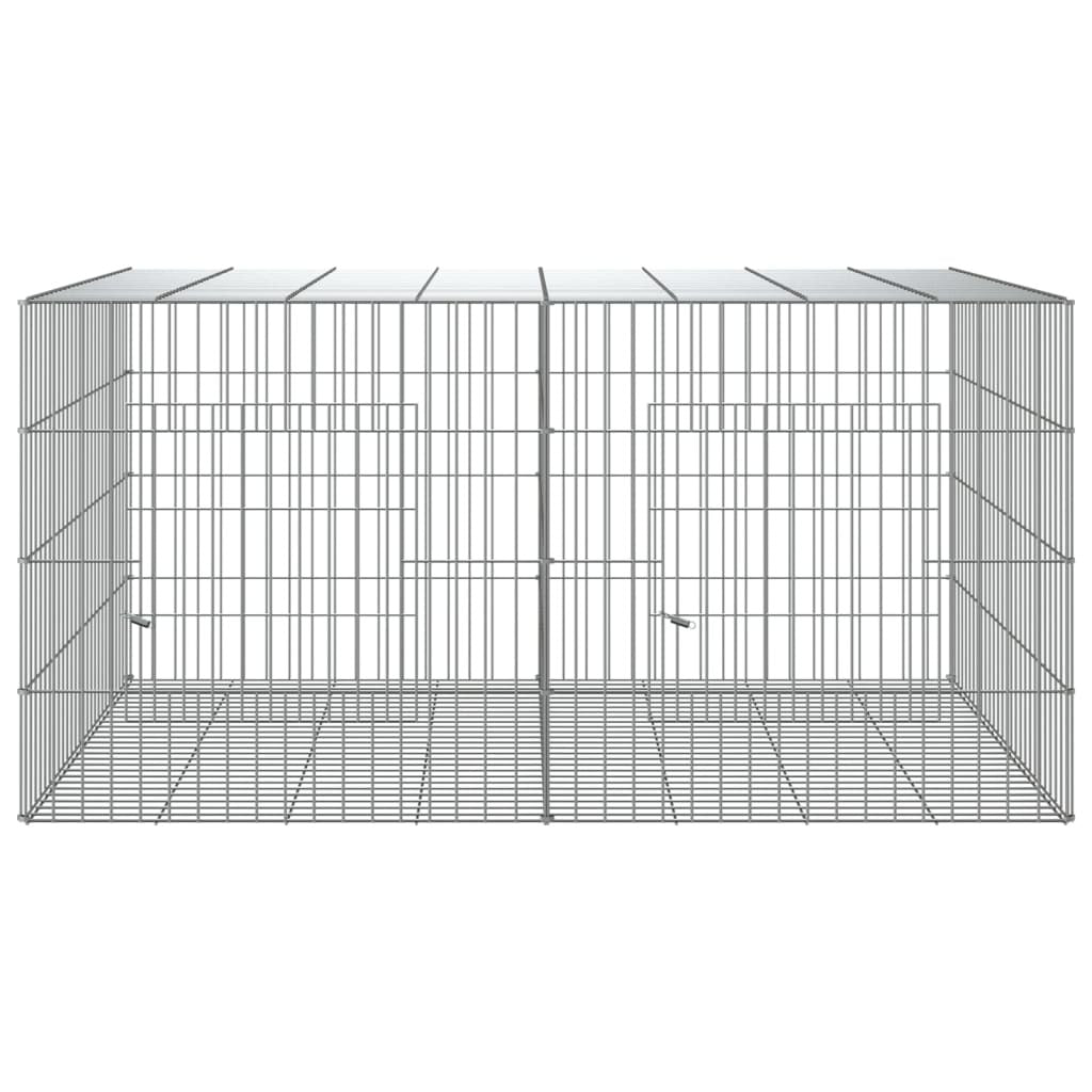 2-Panel Rabbit Cage 110x79x54 cm Galvanised Iron