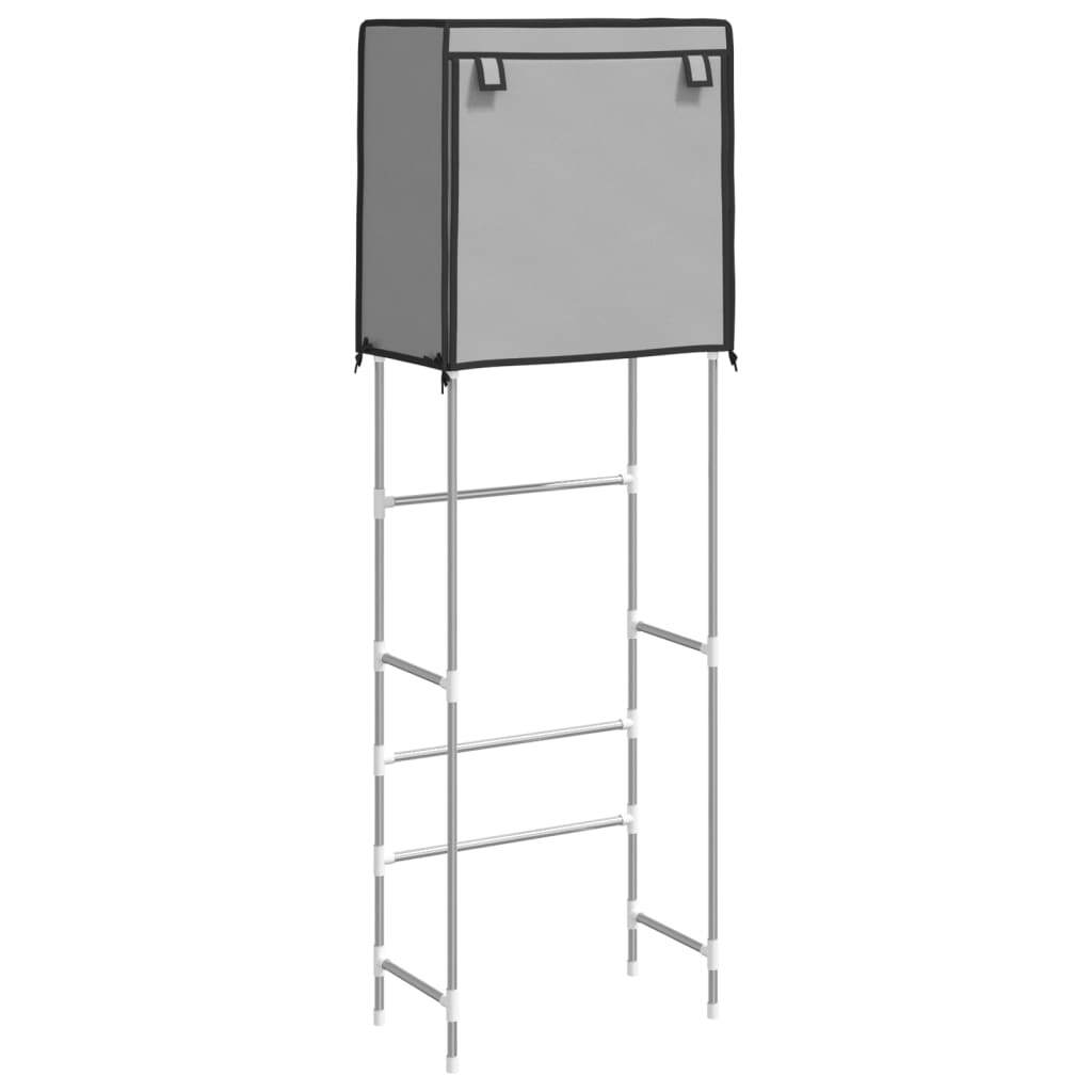 2-Tier Storage Rack over Toilet Grey 56x30x170 cm Iron