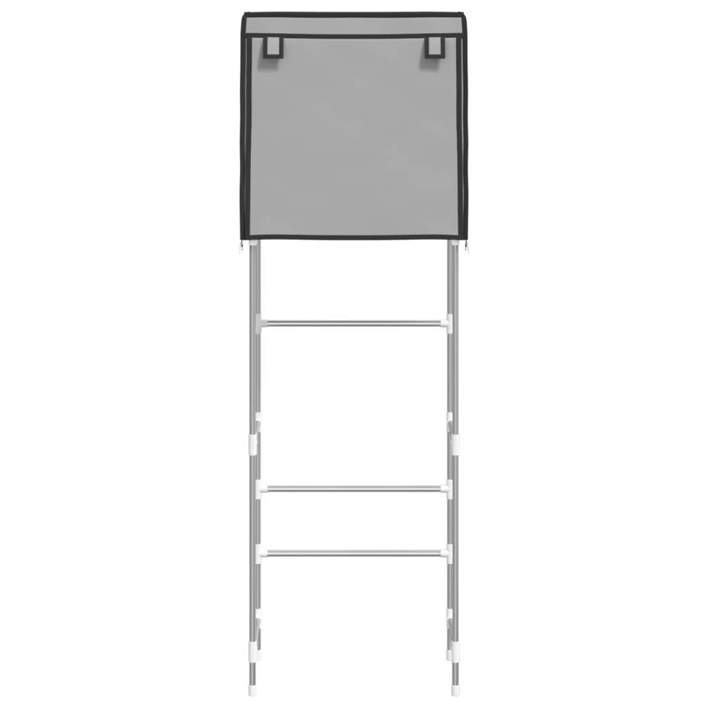 2-Tier Storage Rack over Toilet Grey 56x30x170 cm Iron