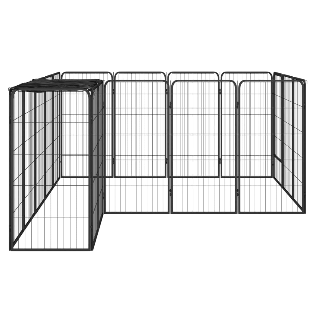 18-Panel Dog Playpen Black 50x100 cm Powder-coated Steel