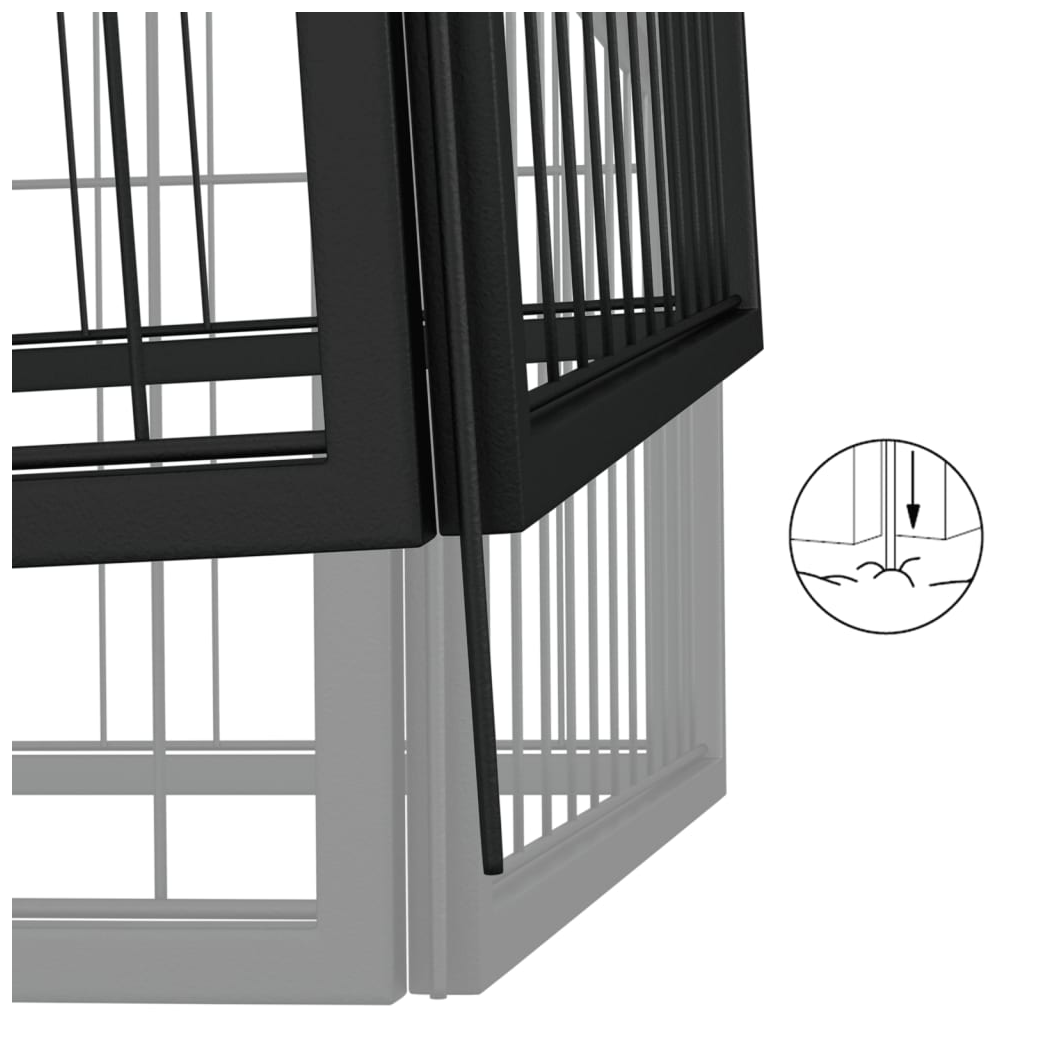 18-Panel Dog Playpen Black 50x100 cm Powder-coated Steel