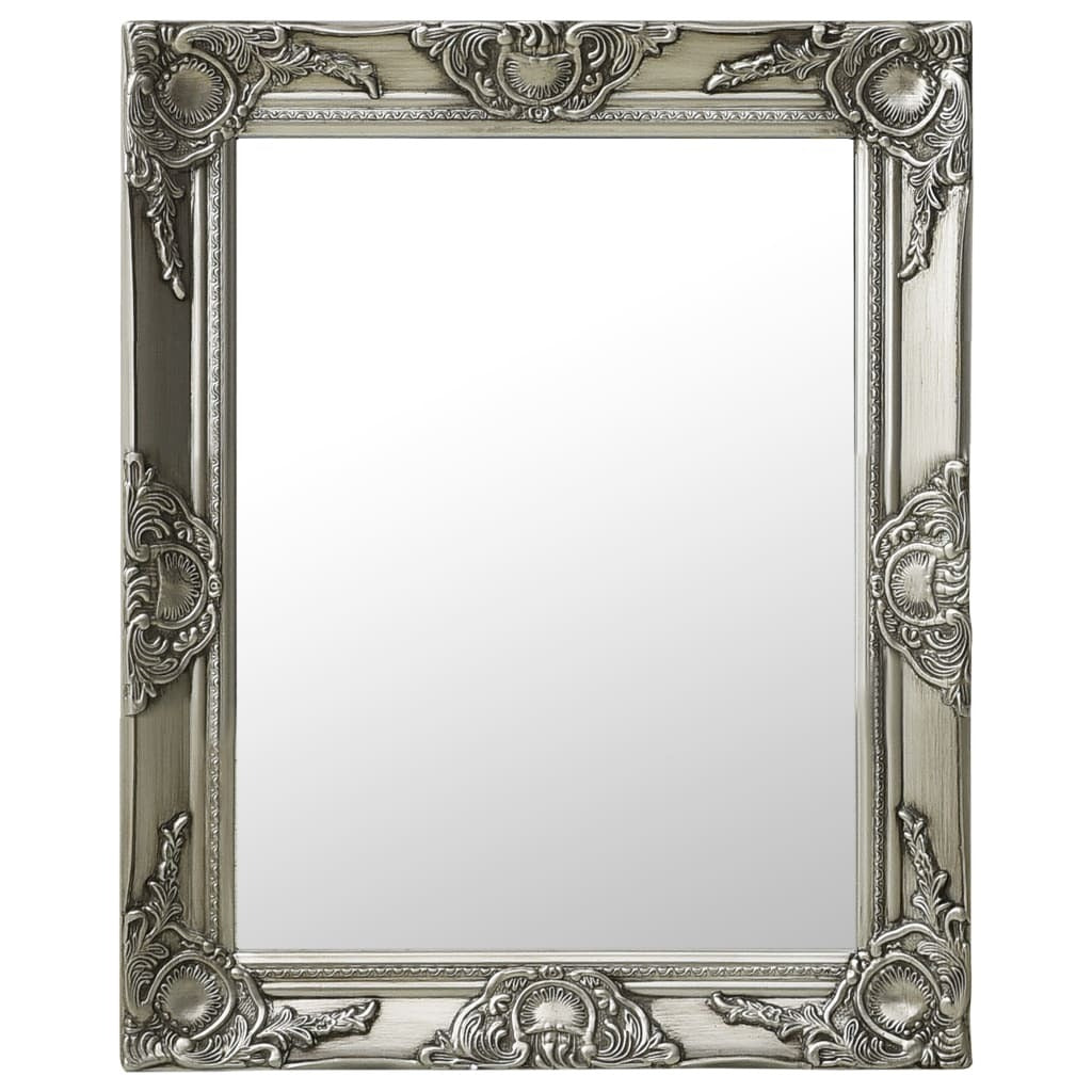 Wall Mirror Baroque Style 50x60 cm Silver