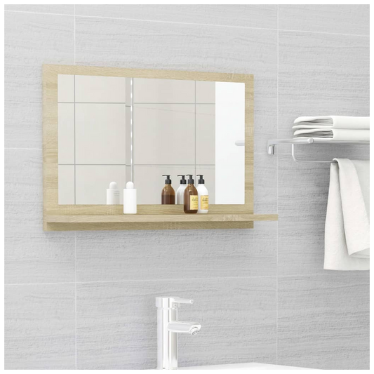 Bathroom Mirror Sonoma Oak 60x10.5x37 cm Engineered Wood