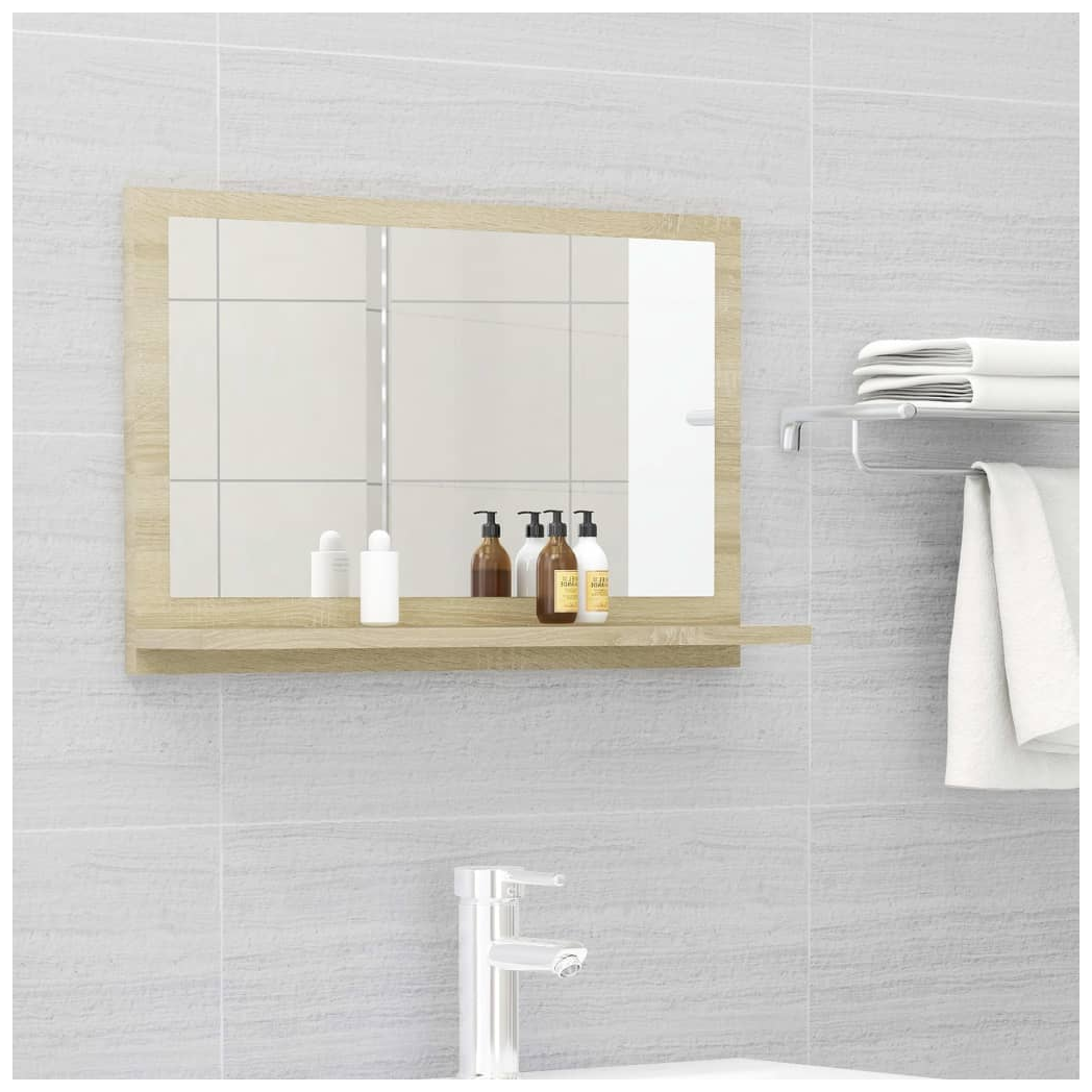 Bathroom Mirror Sonoma Oak 60x10.5x37 cm Engineered Wood