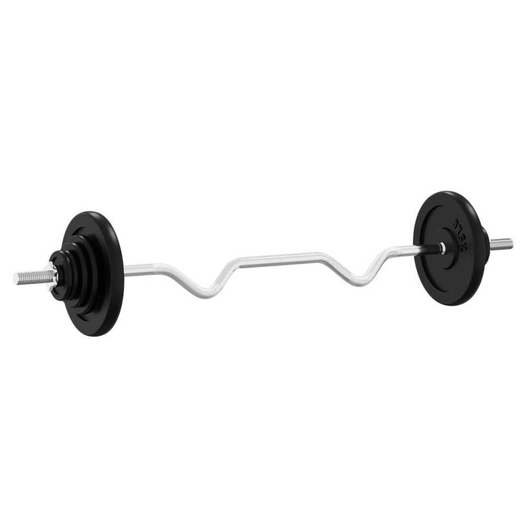 Barbell with Plates 60 kg Cast Iron & Chrome Plated Steel