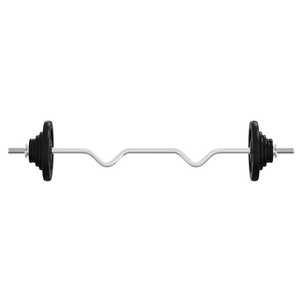 Barbell with Plates 60 kg Cast Iron & Chrome Plated Steel