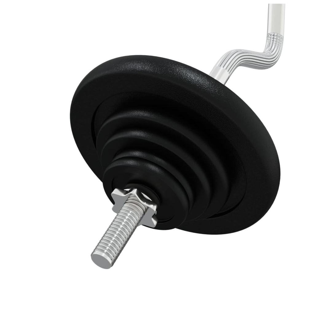 Barbell with Plates 60 kg Cast Iron & Chrome Plated Steel