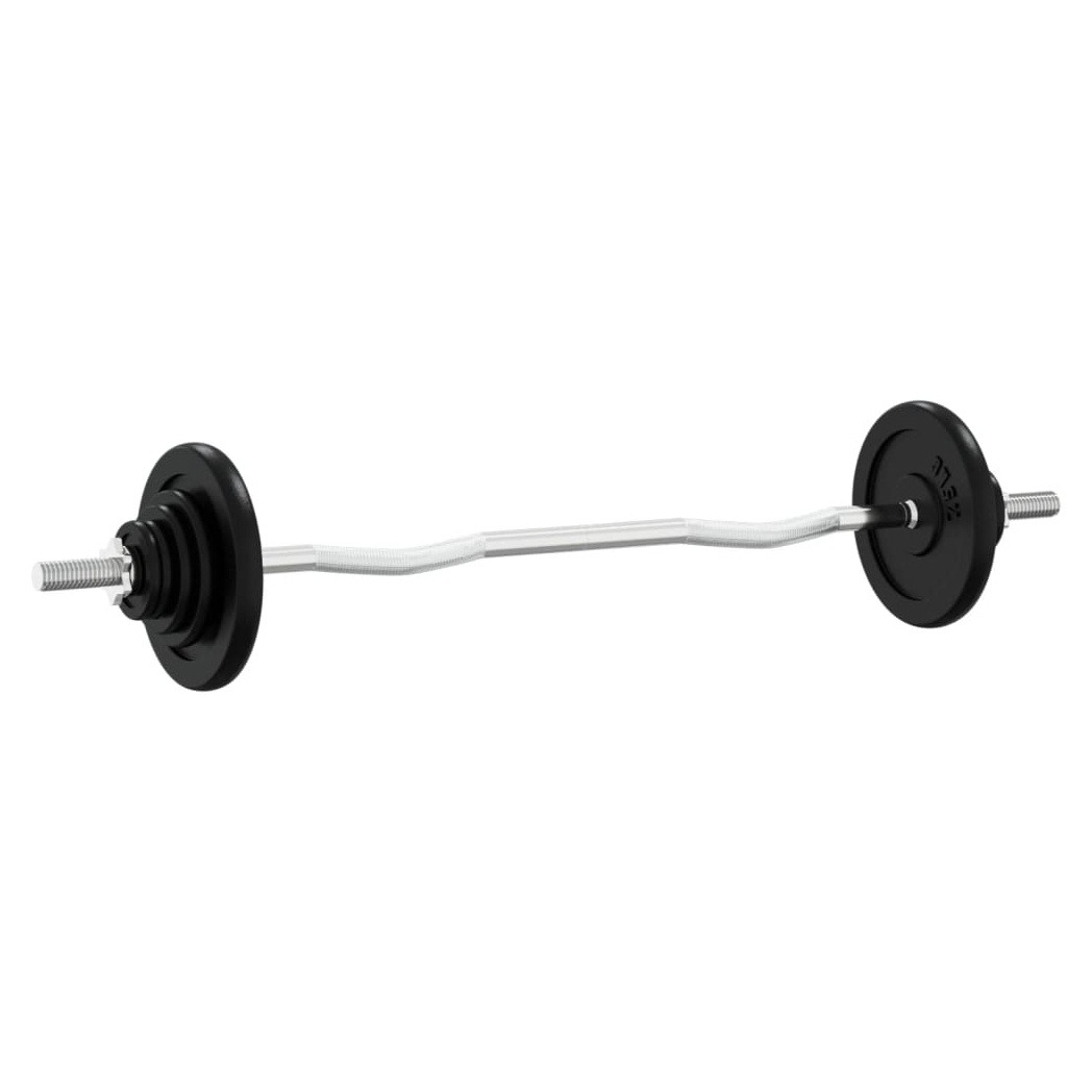 Barbell with Plates 60 kg Cast Iron & Chrome Plated Steel