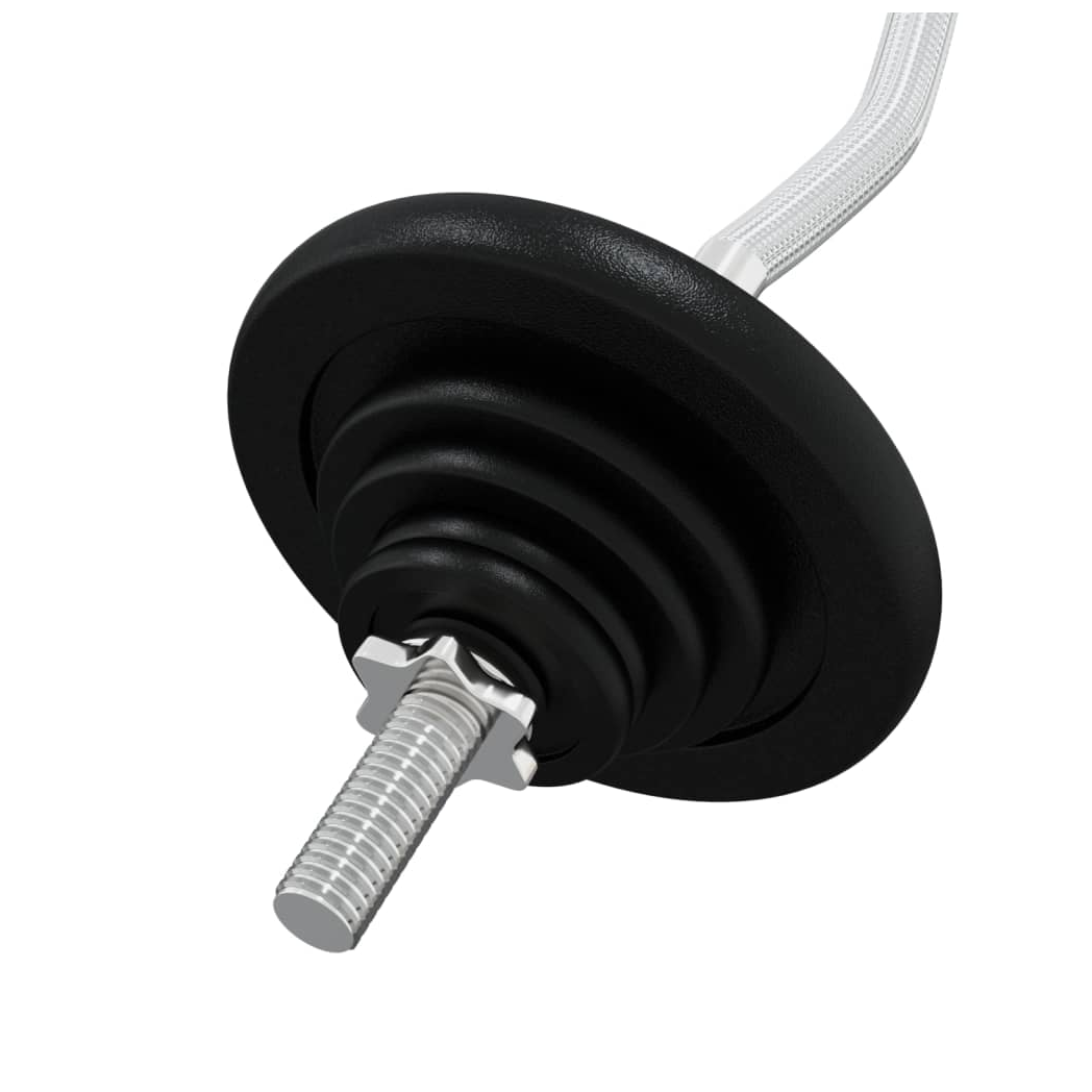 Barbell with Plates 60 kg Cast Iron & Chrome Plated Steel