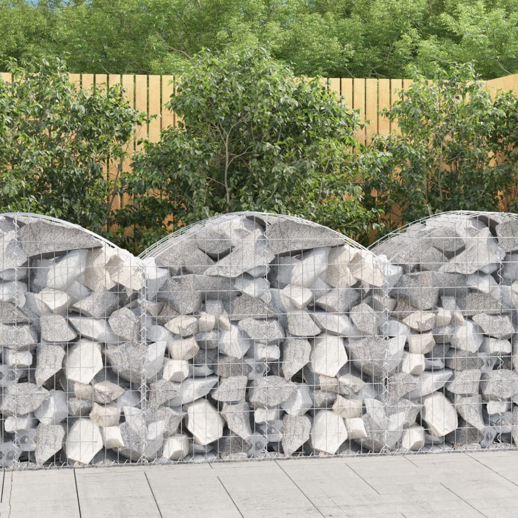 Arched Gabion Basket 100x50x80/100 cm Galvanised Iron