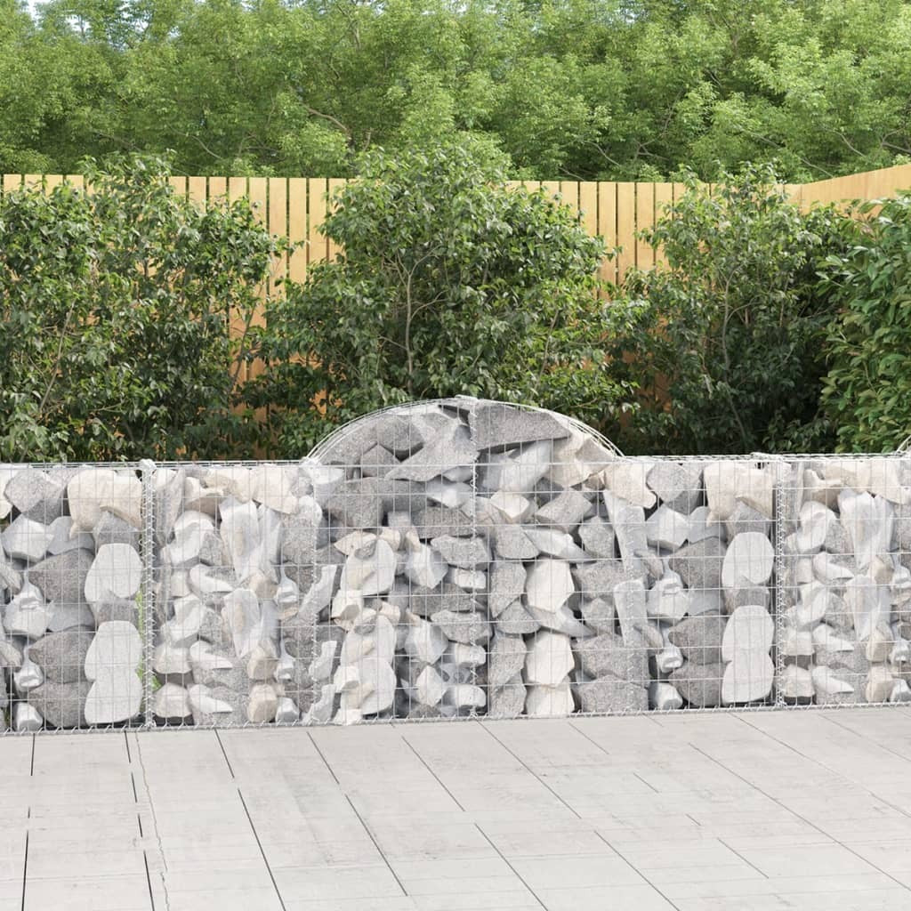 Arched Gabion Baskets 11 pcs 200x30x80/100 cm Galvanised Iron