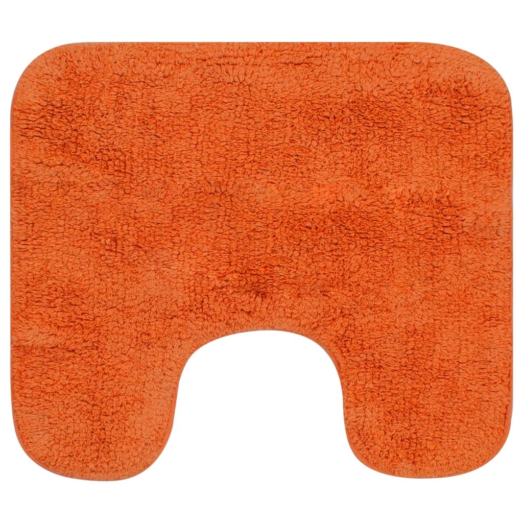 Bathroom Mat Set 2 Pieces Fabric Orange