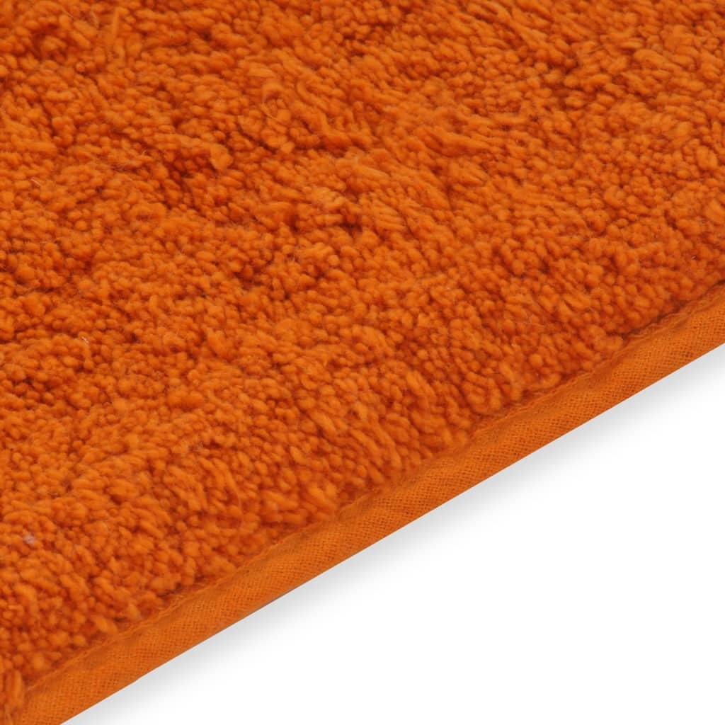 Bathroom Mat Set 2 Pieces Fabric Orange