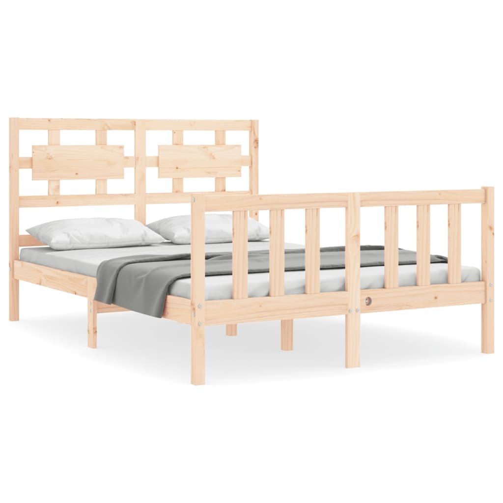 Bed Frame with Headboard 120x200 cm Solid Wood