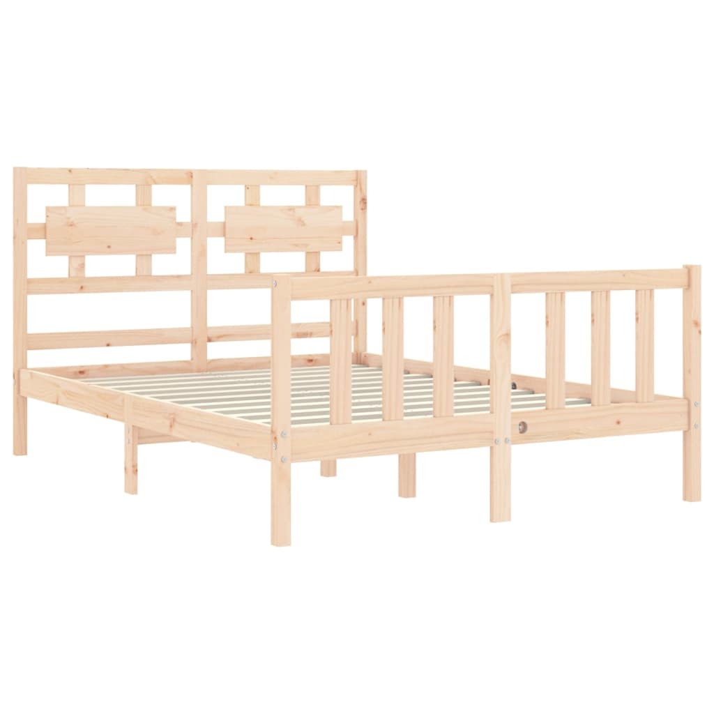 Bed Frame with Headboard 120x200 cm Solid Wood