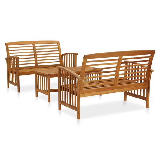 3 Piece Garden Lounge Set Solid Acacia Wood