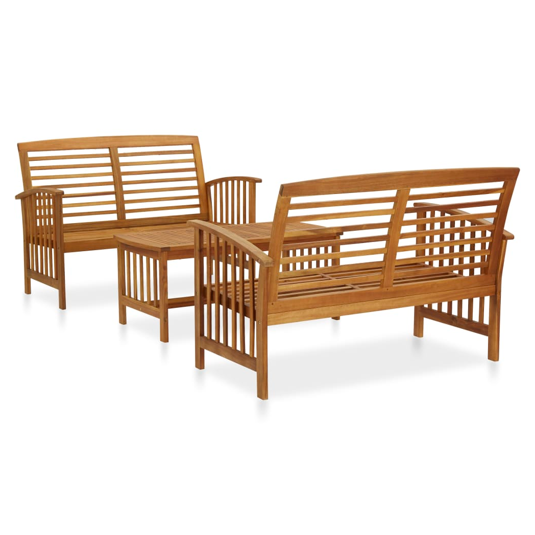 3 Piece Garden Lounge Set Solid Acacia Wood