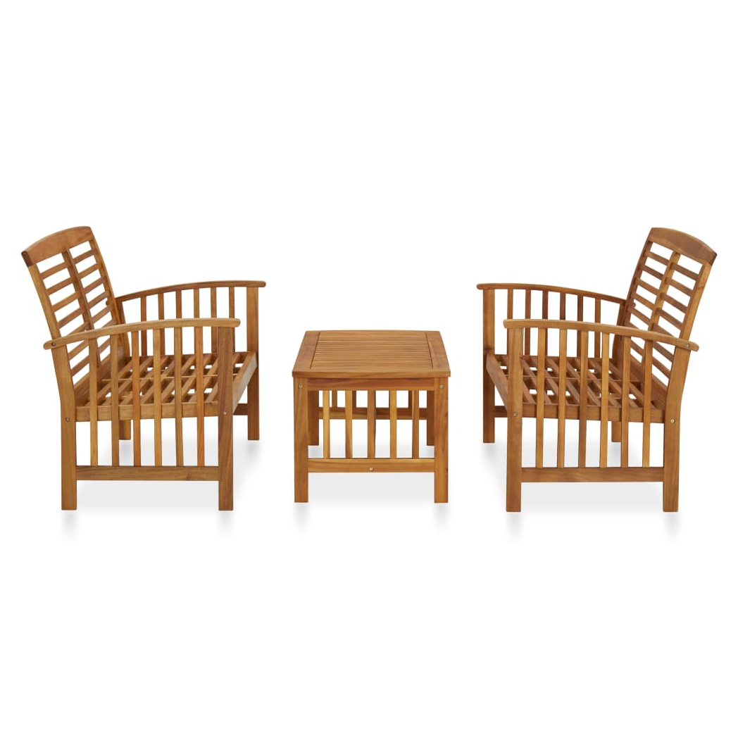 3 Piece Garden Lounge Set Solid Acacia Wood