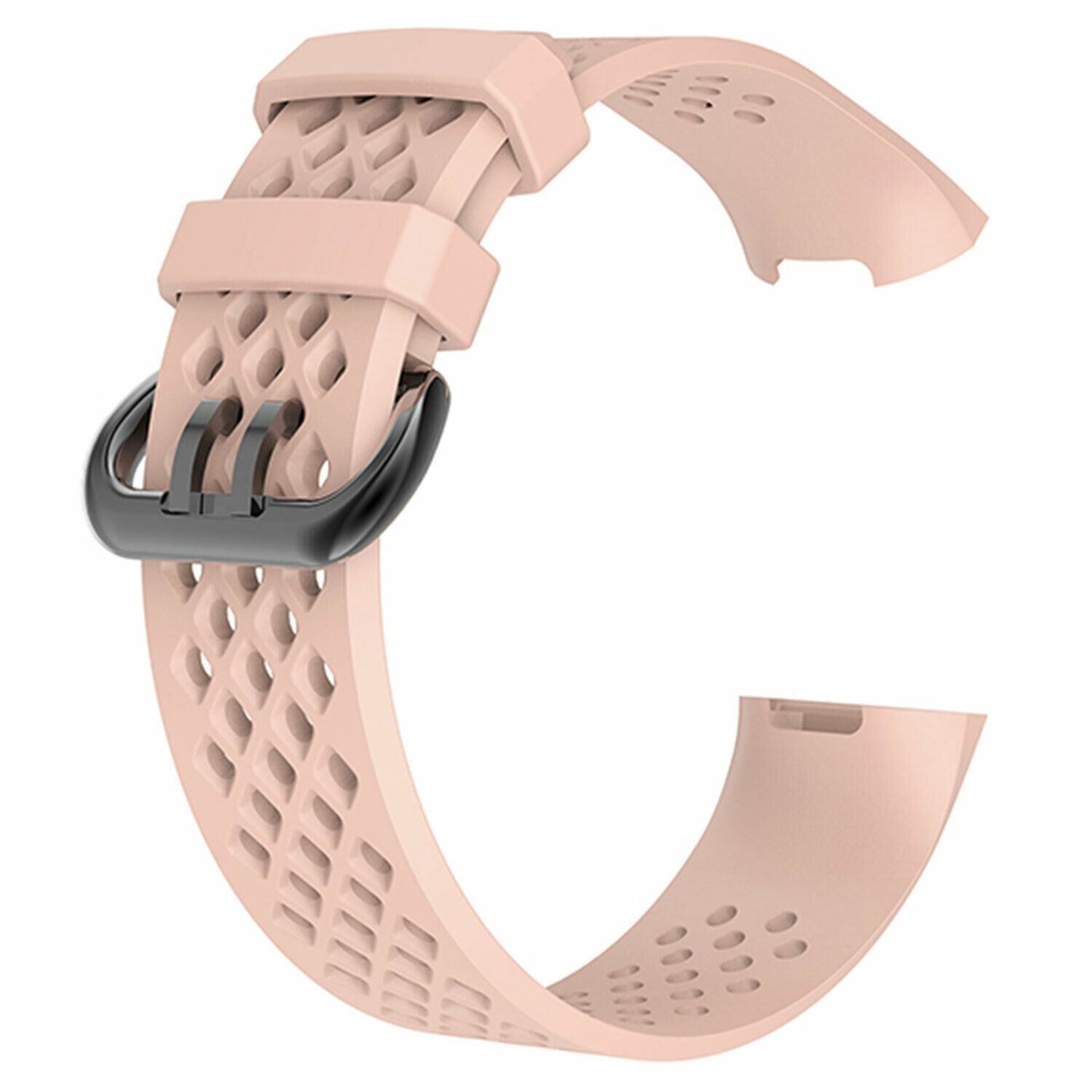 AQ Holes Soft Silicone Replacement Strap Band for Fitbit Charge 3 - Pink Large