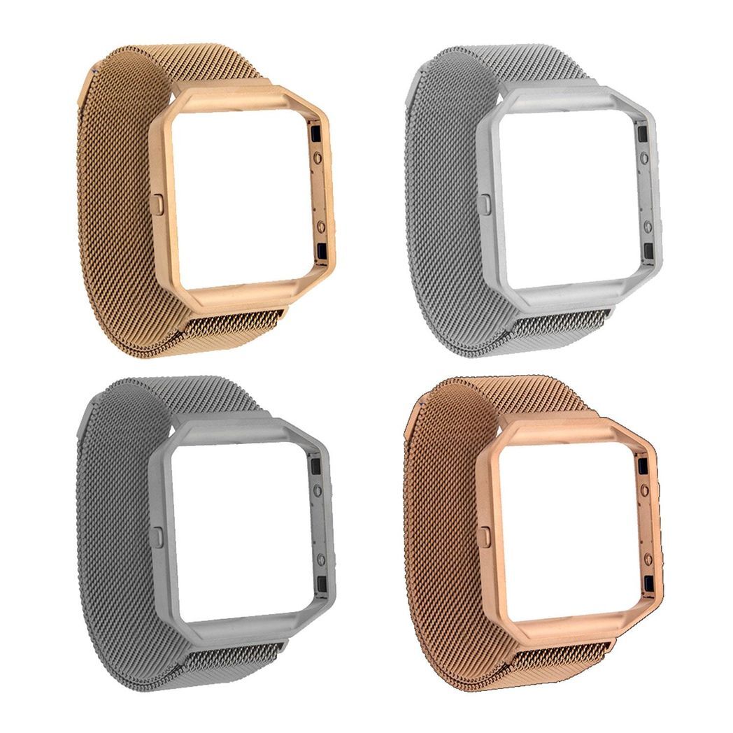 Aquarius Fitbit Blaze Metal Mesh Comfortable Straps with Frame, Gold