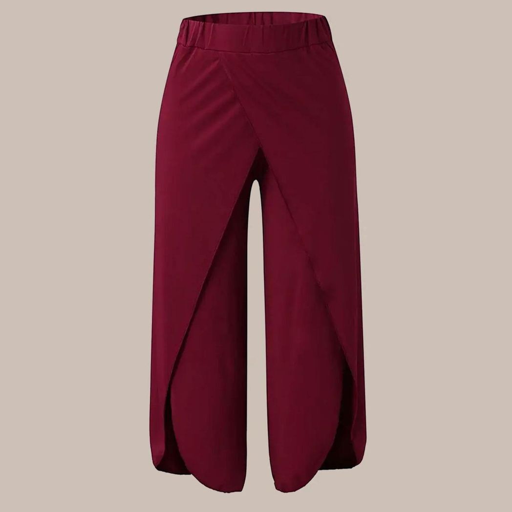 Aquarius Super Soft Modal Spandex Yoga Pilates Pants, Wine Red XXL