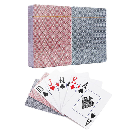 Vinsani Traditional Check Poker Casino Plastic Coated Playing Cards 2 Decks