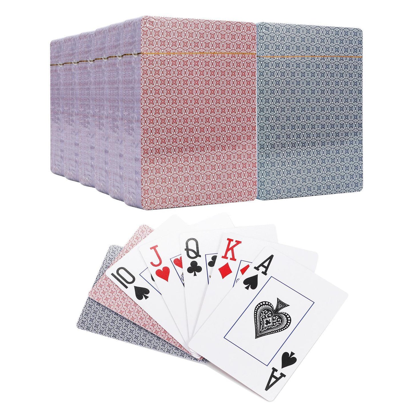 Vinsani Traditional Check Poker Casino Plastic Coated Playing Cards 12 Decks