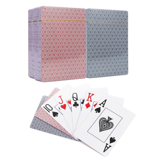 Vinsani Traditional Check Poker Casino Plastic Coated Playing Cards 4 Decks