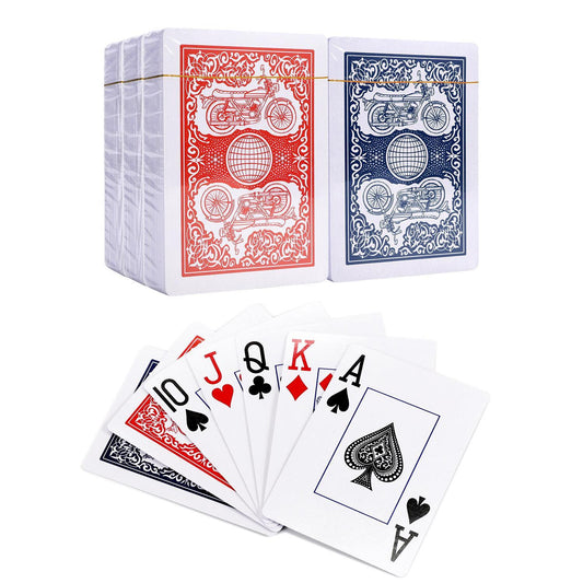 Vinsani Traditional Motorbike Poker Casino Plastic Coated Playing Cards 6 Decks