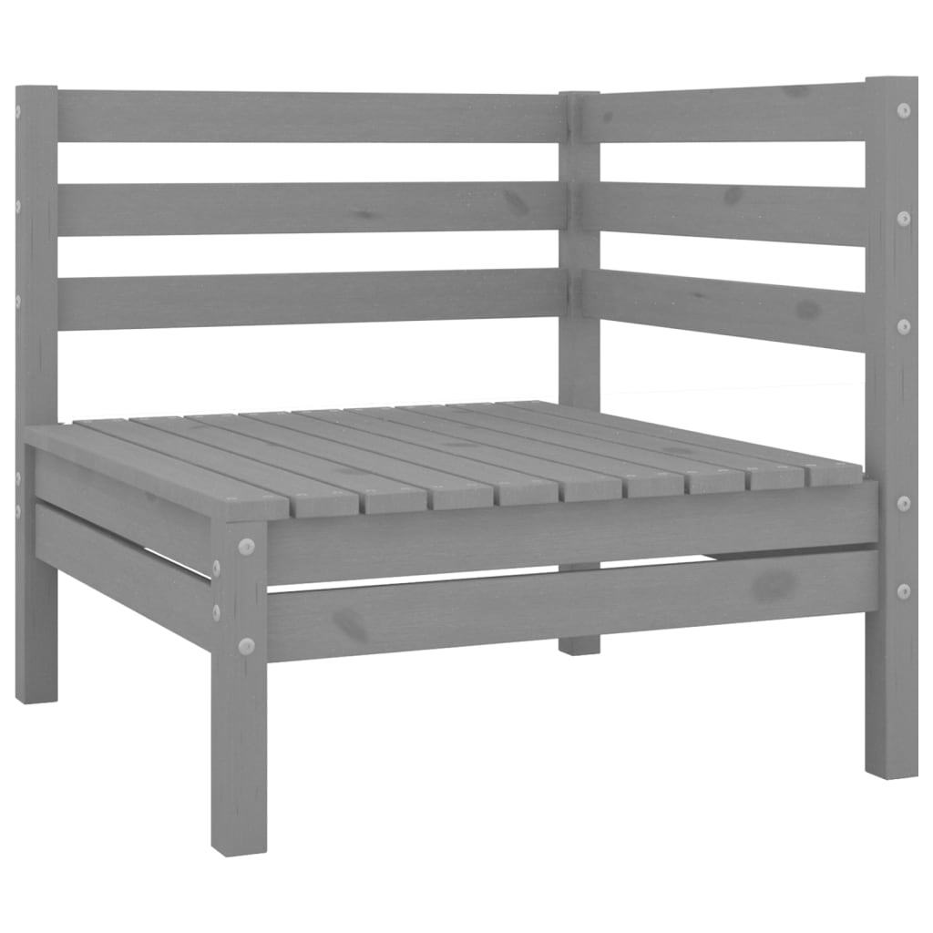 12 Piece Garden Lounge Set Solid Pinewood Grey