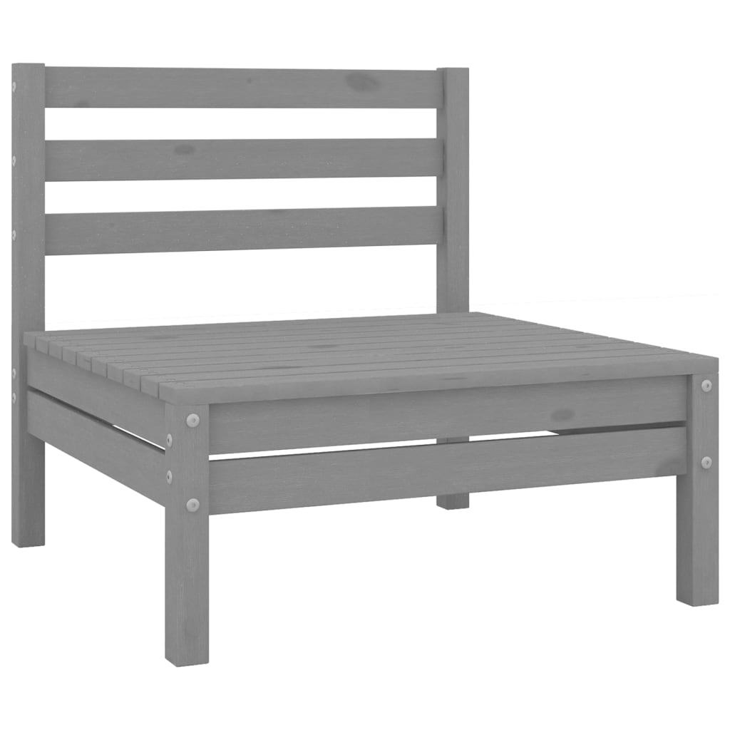 12 Piece Garden Lounge Set Solid Pinewood Grey