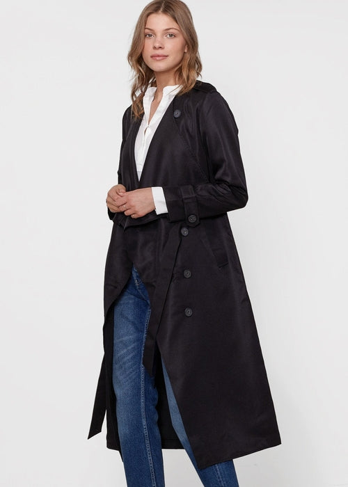 Women's Tie Waist Maxi Trench Coat