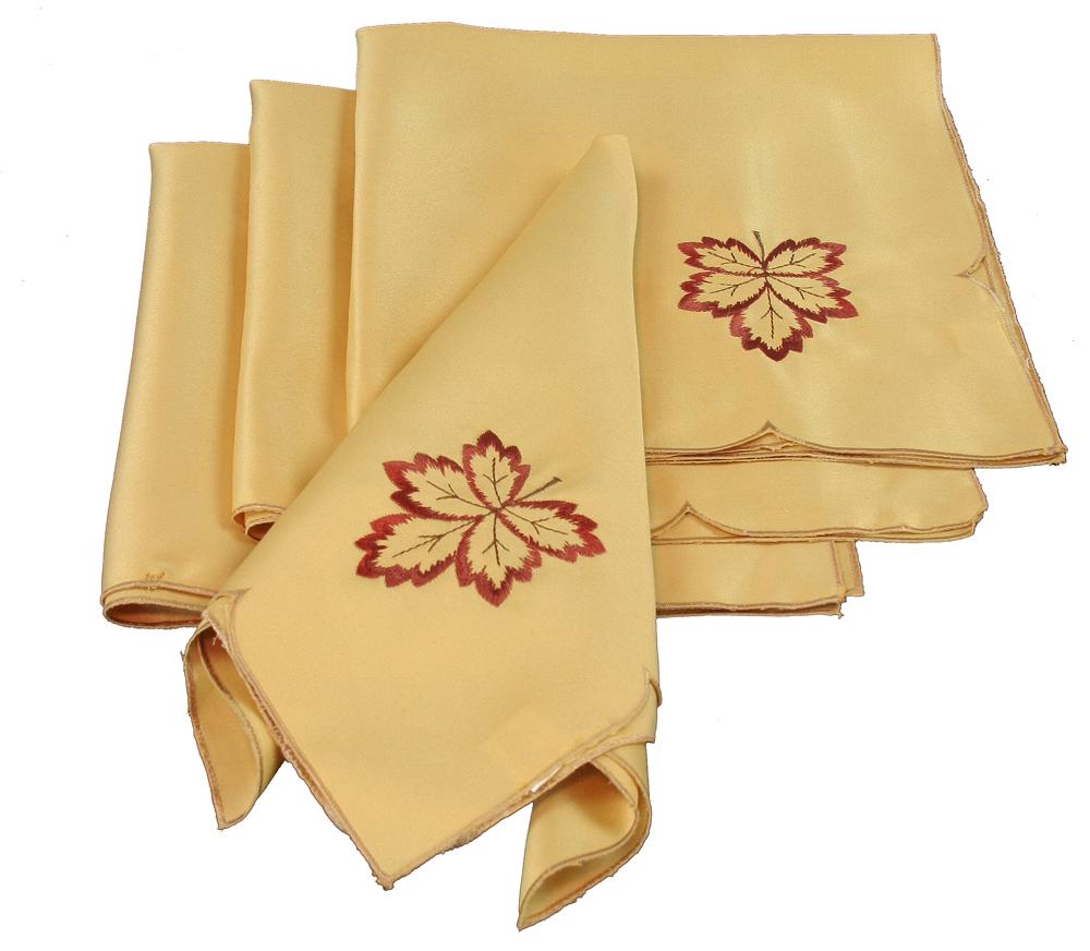 XD75018 Bountiful Leaf Napkins, 21"x21", Set of 4