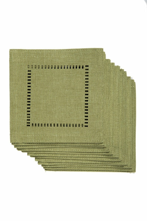 XD915918  Melrose Hemstitch Coaster 6"x6", Set of 12