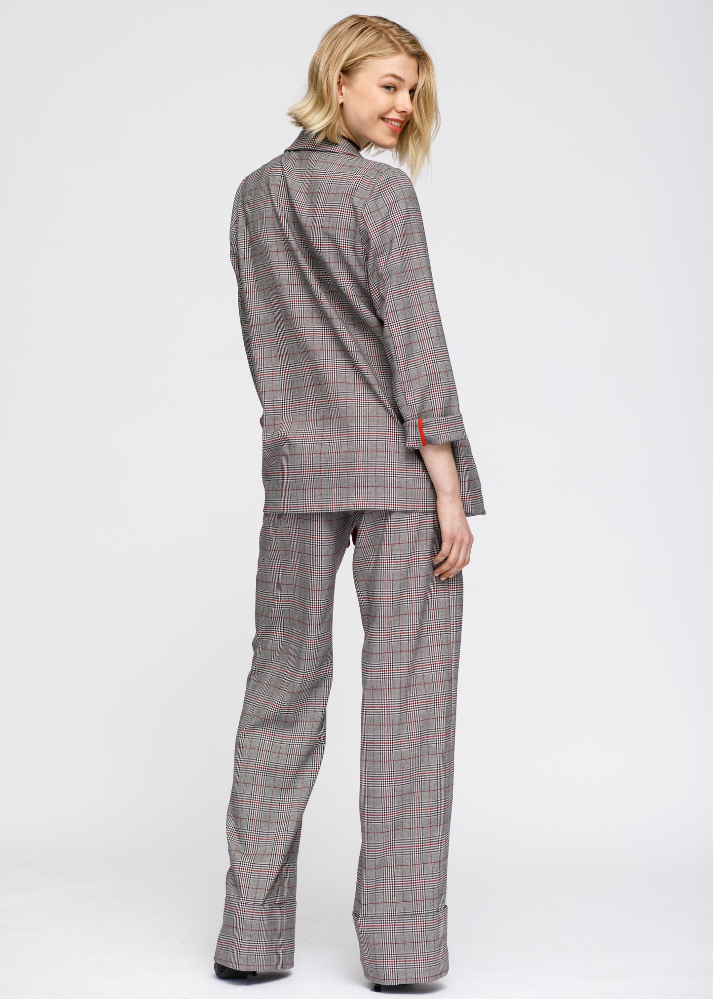 Women's Multi Glen Plaid Blazer In Grey Plaid