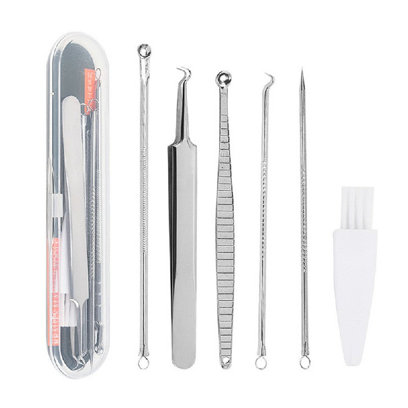 6 pcs Pimple Popper Tool Blackhead Remover Kit Extractor Comedone Acne Spot