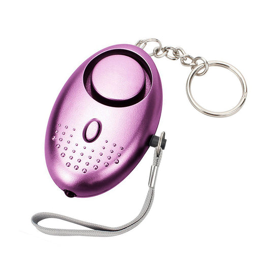 130db Personal Panic Rape Alarm Keyring Loud Sound Safety Security - Purple