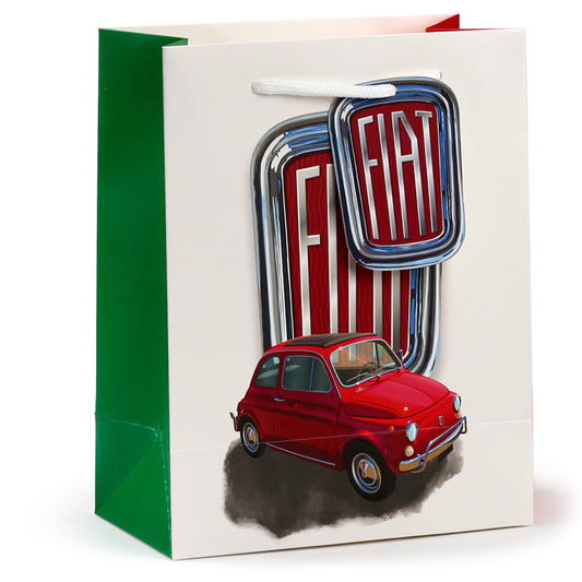 1 x Microwava Gift Bag (Medium) - Fiat 500 Red & White