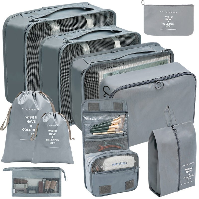 10 PCS Travel Packing Cubes Suitcase Bag Multifunction Luggage Packing Organizers
