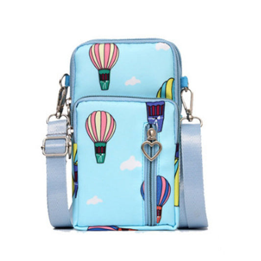 Women Mini Cross-body Mobile Phone Shoulder Bag Pouch Case Handbag Purse Wallet - Blue Balloon