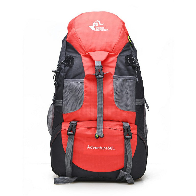 50L Oxford Cloth Ultra Lightweight Hiking Backpack - Red