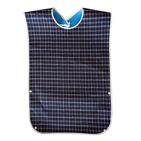 Adult Elderly Disable Mealtime Bib Clothing Protector Large Apron Waterproof - Blue